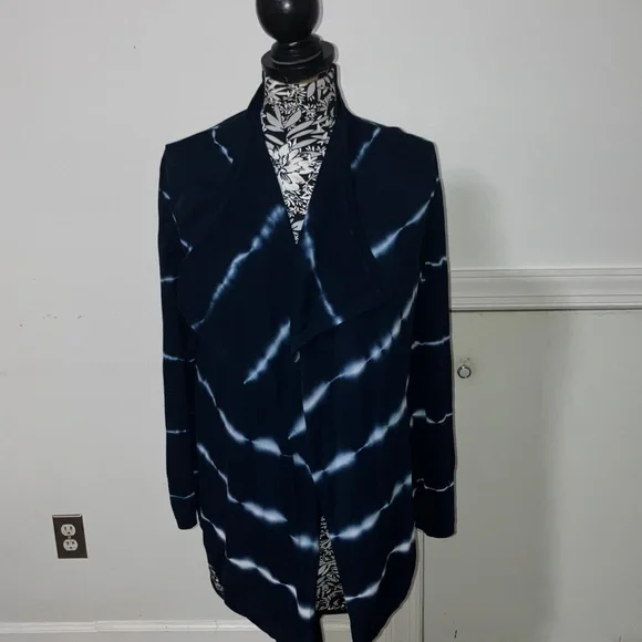 Calvin Klein Navy and White Cotton cardigan - Picture 3 of 5